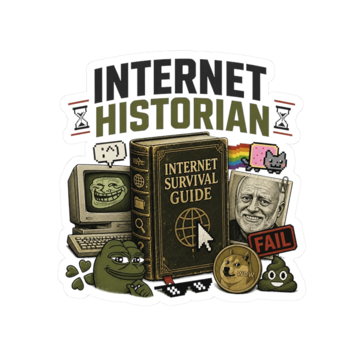 Internet Historian "Internet Survival Guide" Sticker - Official Stickers merchandise